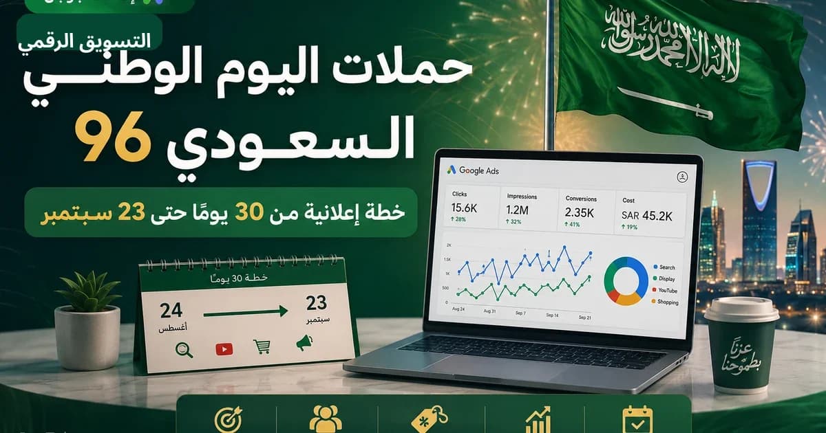 خطة إعلانية لمدة 30 يومًا لحملات اليوم الوطني السعودي 96 حتى 23 سبتمبر