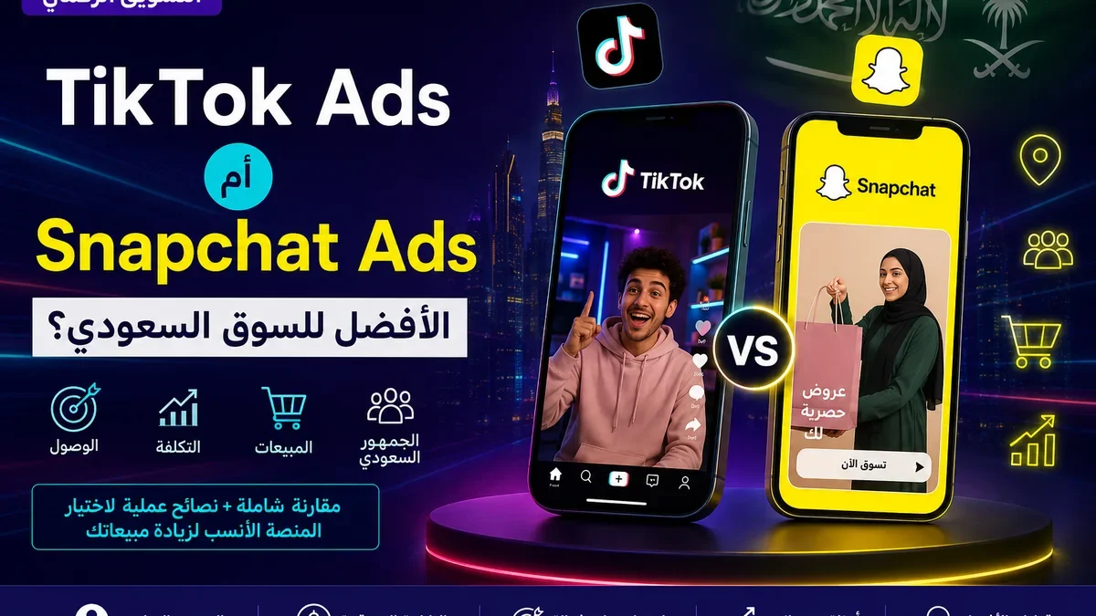 تصور للمحتوى الإعلاني العمودي على TikTok وSnapchat مع سياق السوق السعودي