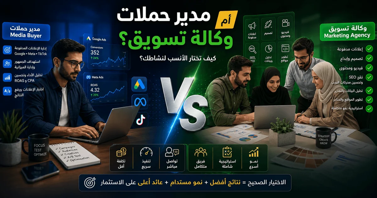 مدير حملات إعلانية أم وكالة تسويق في السعودية مقارنة التكلفة والنتائج